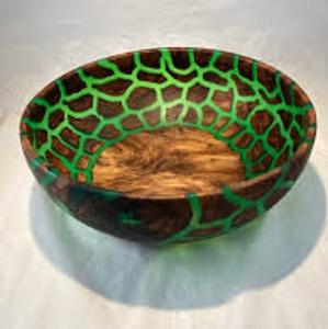 Bol à fruits en résine époxy de conception unique Bol à salade/fruits fini créatif à bas prix par fabrication certifiée - Product Image 1