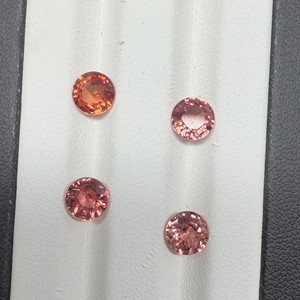 Pierre précieuse en vrac saphir cultivé en laboratoire Padparadscha coupe ronde pour la fabrication de bijoux - Product Image 3