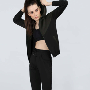 Costume de jogging deux pièces à la mode pour femmes ensemble de survêtement à fermeture éclair à la mode veste à fermeture éclair complète sweat à capuche élastique pour hommes sweats - Product Image 2