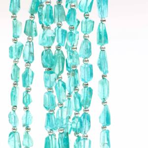 Cuentas de Apatita Azul Cielo Natural, Facetadas, en Forma de Pepita, Cuentas Sueltas de Apatita para la Fabricación de Joyas, Precio de Fabricante al por Mayor desde India - Product Image 5