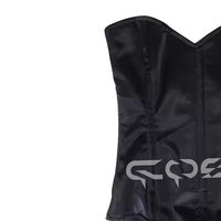 Gothique Wear Overbust Steelboned Noir Satin Dentelle Teddy Corset Romper avec Plumes pour Fashion Party Wear et Leggings