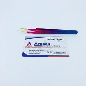 แหนบต่อขนตาสองโทนสีทองด้ามยึดเพชรทำจากสเตนเลสสตีลทนทาน - Product Image 5