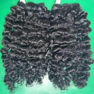 10A Standard brut brésilien pleine cuticule alignée cheveux crus noir birman bouclés génie trame Machine Double dessiné faisceau de Qhair - Product Image 1