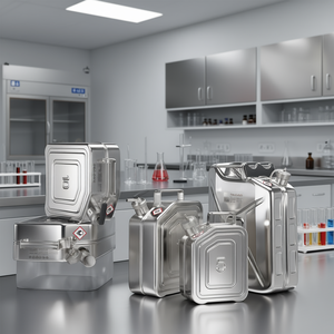 Bidons de sécurité en acier inoxydable Burkle GmbH avec bouchon à vis pour liquides alimentaires et chimiques, flacons de laboratoire - Product Image 3