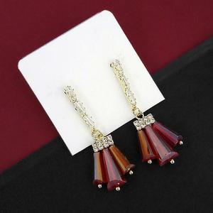 Urthn AD Trendy Religious Ethnic <b>Drop</b> <b>Earrings</b> <b>Gold</b> Plated Stone Copper and Brass 1315833B - Product Image 1
