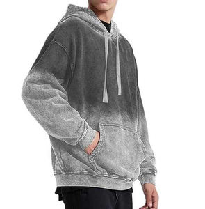 2025 Venta al por mayor Sudaderas con capucha de lavado ácido Transpirable Sostenible Diseño OEM Sudaderas con capucha térmicas Premium básicas, sudaderas con capucha de mezcla de algodón - Product Image 4