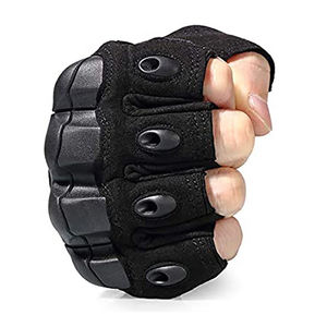 Guantes de ciclismo transpirables de secado rápido unisex cuero sin dedos clásico con suministro al por mayor de piel importada OEM - Product Image 4
