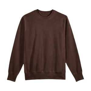 Sweat-shirt en coton pour homme de haute qualité, très vendu, couleur unie, logo personnalisé, épaules tombantes, col rond, coupe oversize, automne - Product Image 1