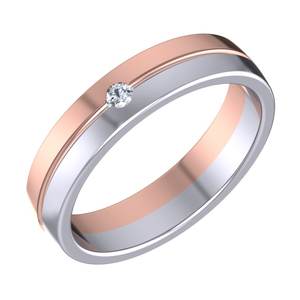 Anillo de Oro Blanco/Amarillo/Rosa Sólido de 10K/14K/18K con Diamante Cultivado en Laboratorio de 0.60 Ct, Talla Ajustable, Parcialmente Chapado en Rodio Blanco - Product Image 1