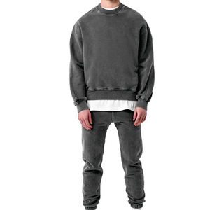 เสื้อฮู้ดดี้ผู้ชายแบบหนา คุณภาพสูง ล้างสีแบบแอซิดวอช ชุดวอร์มไซส์ใหญ่ สไตล์วินเทจ ผ้าฝ้าย 100% สตรีทแวร์ - Product Image 6