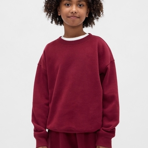 Sweat-shirt pour garçons de style nouveau, couleur unie, polaire chaud, uniforme scolaire, export - Product Image 4