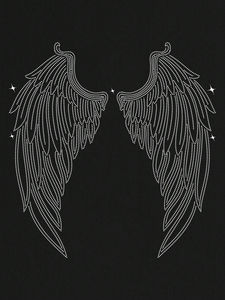 Sweat-shirt à motifs d'ailes coupe ample pour femmes personnalisées de haute qualité avec décor et capuche en strass - Product Image 5