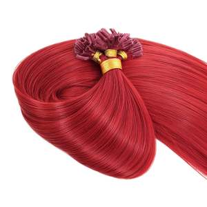 ต่อผมเคราตินบอนด์ 21 # ผมแท้เวียดนามแบบ I-Tip สีแดง ความยาว 28 นิ้ว แบบ Pre Bonded - Product Image 1