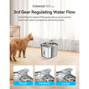 Dispensador de Agua Eléctrico de Acero Inoxidable de 74oz, Fuente Fría de Sobremesa con Filtro para Perros y Gatos - Product Image 4