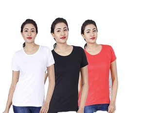 Camisetas de cuello redondo para mujer, ropa de moda de alta calidad, 100% algodón/poliéster, impresión personalizada, Logo bordado, informal, venta al por mayor, Verano - Product Image 5