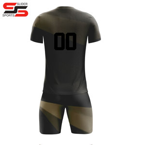 Custom Plus Big Size Men's Soccer Jersey Sets Black and Red Sublimation Football Uniforms <b>Stitched</b> for Teams - Product Image 4
