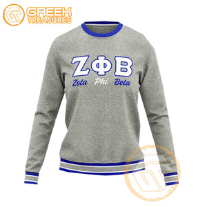 เสื้อสเวตเชิ้ตคอกลมสำหรับผู้หญิง แบรนด์ Zeta Phi Beta แบบเรียบสีพื้น ปักลายตามสั่ง ผลิตจำนวนมาก สำหรับฤดูหนาว ทำจากผ้าฝ้าย เหมาะสำหรับเครื่องแบบชมรมนักศึกษา - Product Image 4