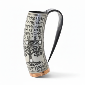 Mug classique en corne gratuit pour bière et café avec poignée, finition polie, écologique, compatible lave-vaisselle - Cadeau Crescent Crafts - Product Image 6