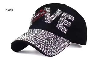 Casquette de baseball snapback en broderie 3D avec strass, 100% coton, décontractée, pour le sport en plein air, les voyages, en toile, avec découpe au laser - Product Image 6
