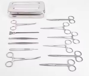 Ensemble de 13 instruments chirurgicaux manuels réutilisables de classe I pour interventions chirurgicales mineures ORL, en acier inoxydable de haute qualité, certifié CE - Product Image 4