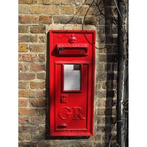 GR Boîte aux lettres Boîte à lettres en fonte faite à la main Décoration de Noël Vacances Jardin Boîte aux lettres Rouge - Product Image 1