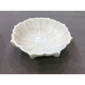 Cuenco de loto de mármol blanco hecho a mano de primera calidad, elegante diseño Floral tallado, acento para el hogar para centro de mesa decorativo de fiesta - Product Image 2