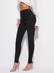 2025 pantalon de Yoga personnalisé de haute qualité taille haute Leggings de contrôle du ventre pour l'entraînement en cours d'exécution motif solide Legging moyen - Product Image 2