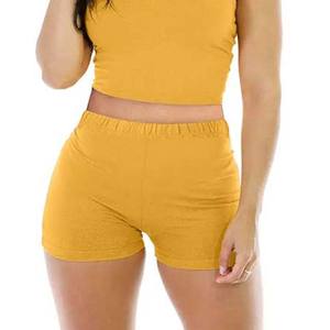 Ensemble de Yoga 2 pièces court et soutien-gorge élégant, couleur unie, vêtements de gymnastique tendance, ensembles de Yoga, Spandex Polyester pour femmes, 2023 - Product Image 6