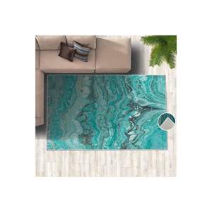 Alfombra con estampado Digital de mármol turquesa para adolescentes, patrón de pasillo Rectangular para dormitorio y decoración para sala de estar, alfombra para el hogar - Product Image 3