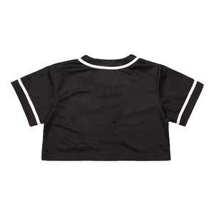 Último Diseño OEM, Top Corto Personalizado para Mujer, Jersey de Béisbol, Ropa Deportiva, 100% Poliéster, Secado Rápido, Cuello Redondo - Product Image 3