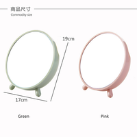 Miroir de maquillage debout de table rose populaire personnalisé miroir de courtoisie de bureau de maquillage de cercle avec le peigne