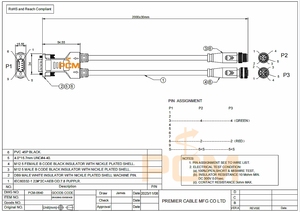 Cable de Programación PLC de 2m Profibus M12 a DB9 Bus DP para Automatización Industrial S7-200 S7-300 S7-400 PLC Fieldbus DeviveNet - Product Image 2