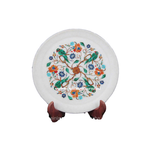 Belle Blanc Plaque De Marqueterie De Marbre - Product Image 1