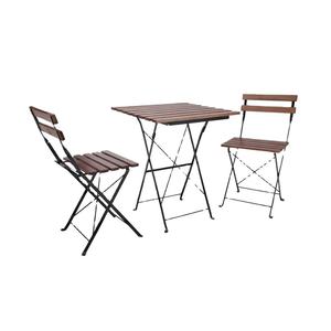 Nouveau Design Moderne Extérieur Bois 3PCS Café Bistro Balcon et Jardin Ensemble Chaise de Jardin Pliante Table pour Salle à Manger Prix Usine - Product Image 1