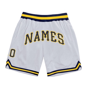 Industrie Direct Engro Sportswear Short de basket-ball Short de basket-ball personnalisé blanc marine-or authentique Throwback Shorts - Product Image 1