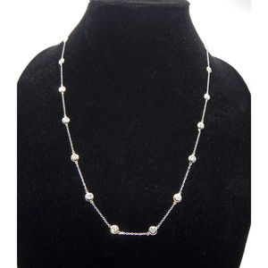 Sofisticata collana di diamanti 3,5 ct e oro bianco 14k gioielli di diamanti eleganti - Product Image 1