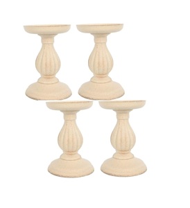 4 Uds. De portavelas de madera Vintage, decoración para mesa, decoración de boda Vintage, decoración del hogar, portavelas de pilar de madera, casa - Product Image 1