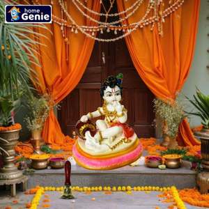 HOME GENIE Brass Pooja Bell with <b>Wooden</b> Handle | Traditional Ghanti for <b>Temple</b> Aarti & Daily Rituals | Handheld Mandir Bell - Product Image 5