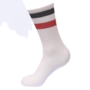 White Crew Athletic <b>Socks</b> With Pink Stripes Breathable Knitted Running <b>Socks</b> For Adults Summer Sport Wear - Product Image 3