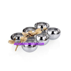 ตะกร้าผักอลูมิเนียมแบบหนา ทนทาน ดีไซน์ตัดด้วยเลเซอร์ตามสั่ง ซ้อนกันได้ สไตล์โมเดิร์น สำหรับจัดเลี้ยงและเสิร์ฟผลไม้ - Product Image 1