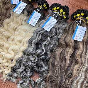 Vente en gros U Tip Extension de cheveux à double pointe de kératine Cheveux bouclés Cheveux humains vietnamiens plusieurs couleurs - Product Image 6
