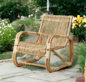 Silla de relajación escandinava terraza caña Silla de ocio hecha a mano Naturaleza de gama alta ecológica para café al aire libre restaurante Resort - Product Image 2