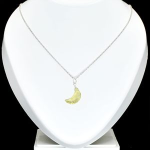 Collier pendentif minimaliste en argent Sterling 925 citron Quartz croissant de lune fait à la main Boho lien spirituel pour les fêtes de femmes - Product Image 5