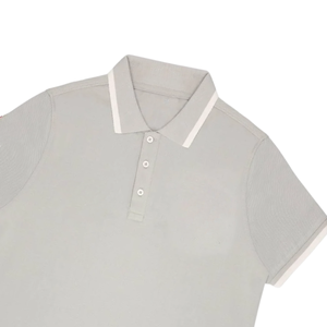Camiseta Polo Gris Claro para Hombre, Cómoda, Informal, de Algodón, Elegante, de Manga Corta con Cuello en Contraste, Camiseta Moderna - Product Image 2