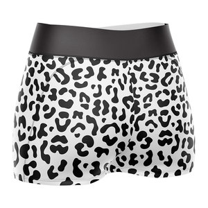 Shorts de sport taille haute sexy pour femmes en coton étiré motif léopard Skinny Fit Gym Workout Wear 4 Games Booty Shorts - Product Image 5