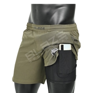 <b>Men's</b> Summer Active Running <b>Shorts</b> with Quick Dry Mesh Gym Training Sports <b>Shorts</b> with Side Split Solid Pattern - Product Image 4