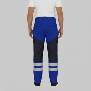 Pantalon de sécurité haute visibilité ANSI Classe 2 imperméable pour homme, pantalon de travail robuste à deux tons avec bande réfléchissante et flash LED - Product Image 5