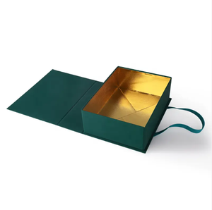 Caja de regalo plegable Kraft verde al por mayor, embalaje cosmético de cartón plegable con revestimiento UV, laminación mate, materiales reciclados - Product Image 6