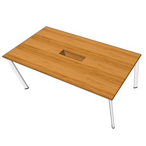 โต๊ะประชุมทรงรีไม้ไผ่รุ่น BFOB014 พร้อมขาเหล็กประกอบสำเร็จ ขนาด 180x90 ซม. สำหรับใช้ในสำนักงานหรือโรงแรม วัสดุ MDF และโลหะ - Product Image 5