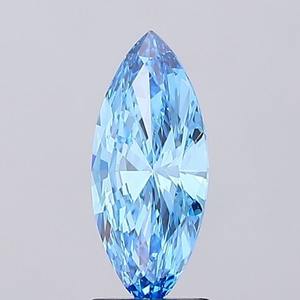Diamante cultivado en laboratorio de corte marquesa de 1.59 ct, color azul intenso, pureza VVS2, para joyería. - Product Image 1